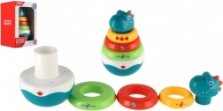 Kolébající se dinosaurus se skládacími kroužky (pyramida) 16 cm
