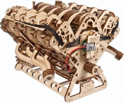 Ugears 3D dřevěné mechanické puzzle motor V8