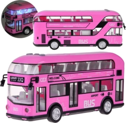 růžový dvoupatrový autobus se zvuky a otevíracími dveřmi