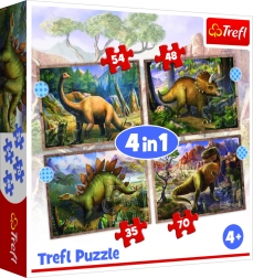 Puzzle 4v1 Zajímaví dinosauři