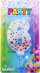 Párty svíčka číslo 6 s puntíky