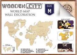 Dřevěná mapa světa M 57 × 38 cm WOODEN CITY