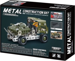 Kovová stavebnice Vojenské auto s tankem