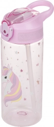 Tritanová láhev na pití s brčkem Rainbow Unicorn 500 ml