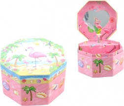 Hudební šperkovnice s plameňákem