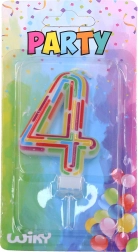 Párty svíčka na dort číslo 4 – čárky