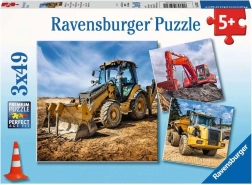 Puzzle RAVENSBURGER Stavební stroje 3×49 dílků