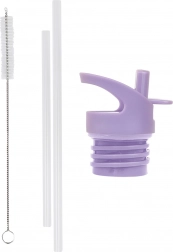 A Little Lovely Company sada uzávěru, kartáčku a brčka k nerezové lahvi 350 ml – Jednorožci