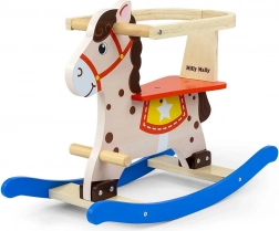 Dřevěný houpací kůň Lucky s bezpečnostními zábranami