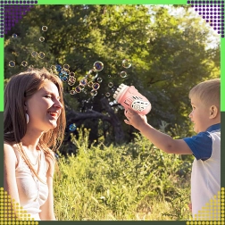 Pistolek na bubliny s více tryskami růžový + náplň