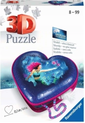 RAVENSBURGER 3D puzzle srdce mořská panna – šperkovnice, 54 dílků