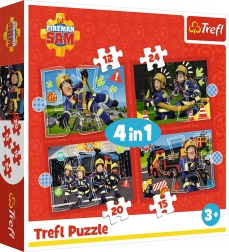 Puzzle Požárník Sam 4v1 (12–24 dílků)
