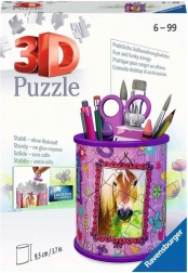 RAVENSBURGER 3D puzzle stojan na tužky – kůň, 57 dílků
