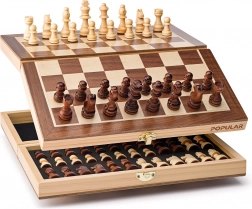 Magnetické šachy v dřevěném boxu