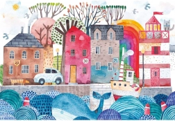 Skládačka Puzzle Přístav 250 dílků se Samolepkami