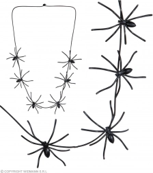 Černý náhrdelník s pavouky