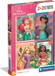 Clementoni puzzle Disney princezny 2×20 dílků