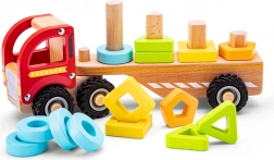 Dřevěný třídicí kamion s barevnými tvary