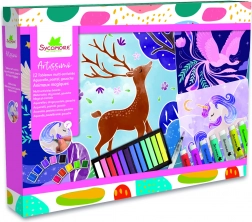 Artissimo XXL kreativní sada – akvarel, pastely a akrylové barvy: magická zvířata