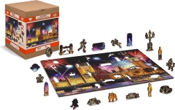 Dřevěné puzzle Londýn v noci s ohňostrojem