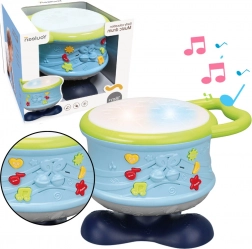 Interaktivní vzdělávací bubínek se světly a zvuky – modrý