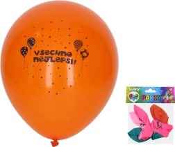 Balónek nafukovací Všechno nejlepší 30 cm - 5 kusů