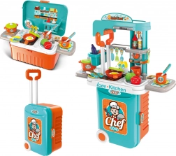 Dětská kuchyňka kufřík na kolečkách 38 cm se světlem a zvukem