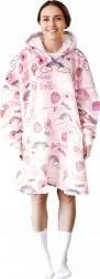 Hřejivá mikinová deka s kapucí COZY NOXXIEZ s potiskem sladkostí
