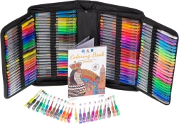 Barevné gelové pero v pouzdře, 120 ks + 120 náhradních náplní