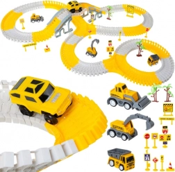 sada stavebnicí závodní dráhy s auty 255 dílů, stavební tématika