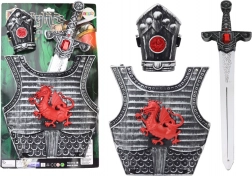 rytířský kostým se zbrojí, mečem a nátepníkem pro děti