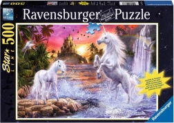 Ravensburger puzzle Jednorožci u řeky 500 dílků