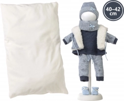 Llorens obleček pro panenku New Born 40–42 cm, 6dílná sada s oboustranným polštářem