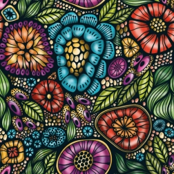 Curiosi čtvercové puzzle Q Life barevné květiny 72 dílků