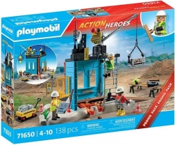 Playmobil Action Heroes – stavební plac s jeřábem a figurkami