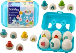 Barevná sada šesti geometrických dinosaurích vajec