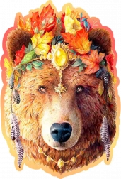 Dřevěné puzzle Stylový Medvěd od Wooden City