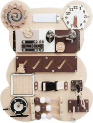 Dřevěná manipulační a sensorická tabule Medvěd