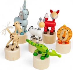 Bigjigs Toys dřevěná mačkací zvířátka Safari