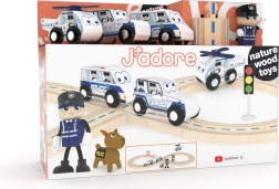 Dřevěný policejní vláčkodráha set 25 dílů J’adore