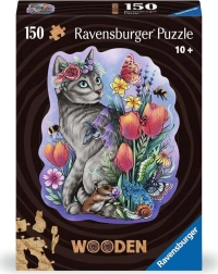 Dřevěné obrysové puzzle Kouzelná kočka 150 dílků Ravensburger