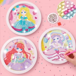 Diamantové malování 20 × 20 cm s kulatým rámečkem