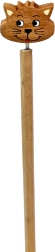 Dřevěná tužka s hlavou kočky