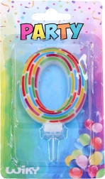 Párty svíčka číslo 0 s čárkami