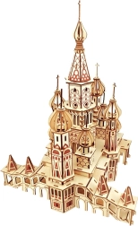 Woodcraft dřevěné 3D puzzle Chrám Vasila Blaženého – přírodní