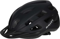 Cyklistická helma Rallex s kšiltem, černá, M 54–58 cm