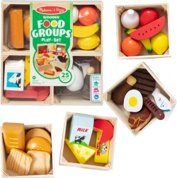 Dřevěná sada potravin FOOD GROUPS 25 ks