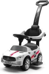 Dětské odrážedlo s vodicí tyčí a zvuky BABY MIX Racer – bílé