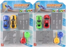 Sada vystřelovacích aut s plošinou a rozbíjecí zdí