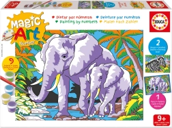 Malování podle čísel: sloni a zebry EDUCA